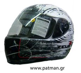 ΚΡΑΝΟΣ ZEUS2000A FFACE Z15 XL FULLFACE ΑΣΠΡΟ ΜΑΥΡΟ