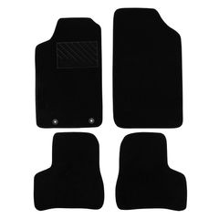 Πατάκια δαπέδου μοκέτας Velgum μαύρη για Peugeot 206 / 206+ με στρογγυλά κουμπώματα 4τμχ