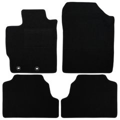 Πατάκια δαπέδου μοκέτας Tuft μαύρα συμβατά με Toyota Yaris III με οβάλ κουμπώματα 4τμχ