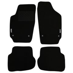 Μοκέτα Velgum μαύρη για Seat Ibiza III / Cordoba II με στρογγυλά κουμπώματα 4τμχ