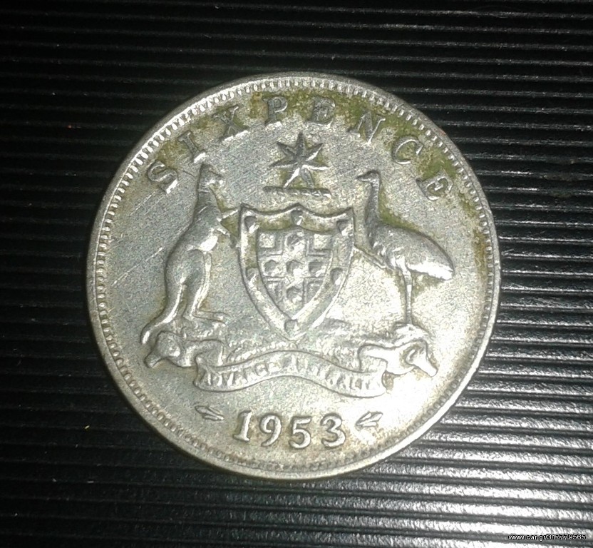 SIXPENCE  1953 ,  AYSTRALIA , silver