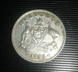 SIXPENCE  1953 ,  AYSTRALIA , silver