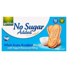 Μπισκότα Γεμιστά Gullon No Added Sugar Whole Grains Biscuits with Yogurt Filling 220g