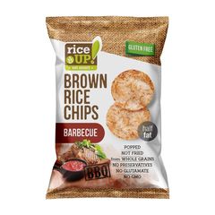 Τσιπς Καστανού Ρυζιού Rice Up Popped Brown Rice Chips Barbecue 60g