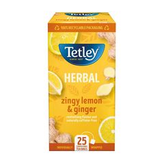 Τσάι Χωρίς Καφεΐνη Λεμόνι Τζίντζερ Tetley Lemon and Ginger Tea Caffeine Free 25 Tea Bags