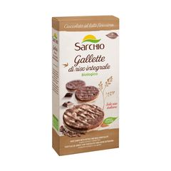 Ρυζογκοφρέτα με Σοκολάτα Γάλακτος Βιολογική Χωρίς Γλουτένη Sarchio Gallette di Riso con Cioccolato Al Latte 100g