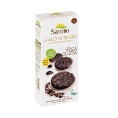 Ρυζογκοφρέτα με Μαύρη Σοκολάτα Βιολογική Χωρίς Γλουτένη Vegan Sarchio Gallette di Riso con Cioccolato Fondente Extra 100g