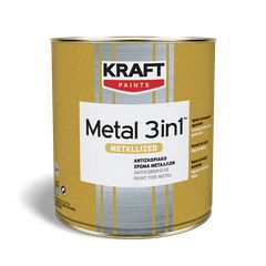 Βερνικόχρωμα Διαλύτου Metallized Metal 3 IN 1 Ματ  Νο502  Ανθρακί 0.75lt Kraft