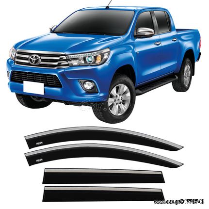 Ανεμοθραύστες Niken εξωτ. τοποθέτησης Chrome για Toyota Hilux VIII 4D 4τμχ