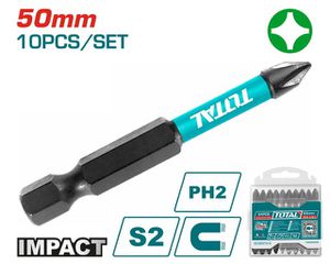 Μύτες Μαγνητικές Μαύρες TOTAL ΡH2 50mm Σετ 10 Τεμαχίων ( TACIM16PH223 )