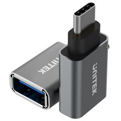 UNITEK Y-A025CGY cable interface/gender adapter USB Type-C USB Type-A Metallic-thumb-4