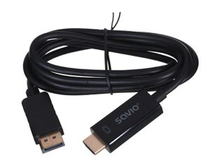 Savio CL-56 video cable adapter 1.5 m DisplayPort HDMI Type A (Standard) Black