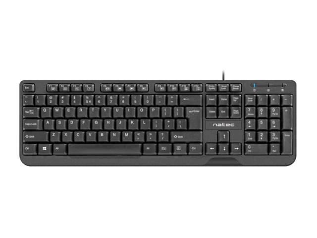NATEC KEYBOARD TROUT SLIM USB, US LAYOUT, BLACK