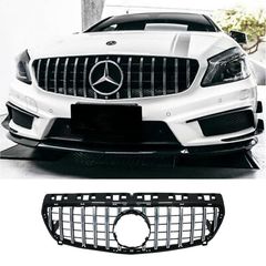 Μάσκα Panamericana AMG Look Black Chrome για Mercedes A-Class W176 2012-2015 