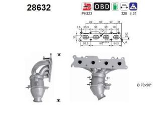 KAΤΑΛΥΤΗΣ CITROEN C4/PICASSO/GRAND PICASSO/C5 1.8/2.0cc 2004- KARALOIZOS exhaust