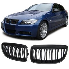 Σετ 2 τεμάχια  Sport μάσκα ψυγείου διπλής ράβδου απόδοσης ματ κατάλληλο για BMW 3-series E90 E91 05-08