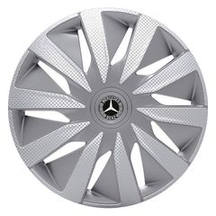 Τάσια Lazio Carbon ασημί 15" με σήμα Mercedes Benz 4τμχ