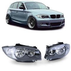 Σετ Φανάρια Εμπρός 2 X Μπροστινα Φανάρια -Διαφανές γυαλί προβολείς μαύρο για  BMW E81 E82 E87 E88 από 04
