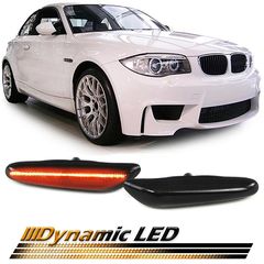 Dynamic Δυναμικές πλευρικές ενδείξεις LED μαύρες για BMW 1 series E81 E82 E87 E88