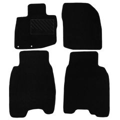 Πατάκια δαπέδου μοκέτας Tuft μαύρη για Honda Civic VIII 5D με κουμπώματα δαχτυλίδια 4τμχ