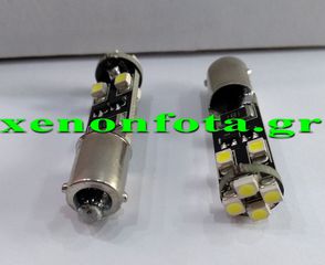LED BA9s Canbus Μονοπολική ίσια 8 SMD 12V Κωδικός XF583..SoundStreet