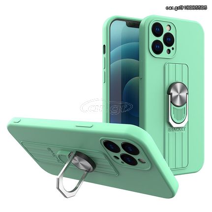 Ring Case silicone case with finger grip and stand for iPhone 11 Pro mint