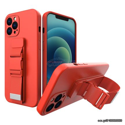 Rope case gel TPU airbag case cover with lanyard for Xiaomi Redmi Note 9 Pro / Redmi Note 9S red