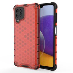 Honeycomb Case armor cover with TPU Bumper for Samsung Galaxy A22 4G red