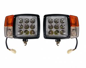 Σετ Φώτα LED Με Βάσεις και Φλάς Δεξί Αριστερό 9 LED για Τρακτέρ Εκσκαφείς 12V 24V