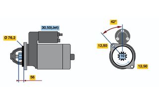 Μίζα AUDI A2, A3; FORD GALAXY I; SEAT ALHAMBRA, AROSA, CORDOBA, CORDOBA VARIO, IBIZA II, IBIZA III, LEON, TOLEDO I, TOLEDO II; SKODA OCTAVIA I; VW BORA, BORA I 1.4D-2.3 08.88-  ||0001125042||