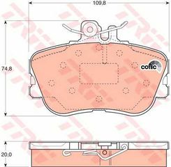 Σετ τακάκια, δισκόφρενα TRW GDB1094 για Mercedes-Benz C-Class SW S202 2200cc C220 Turbo CDI 12 1997-2001 OM 611.960 A005420462041 0054204620 005420462041 A0054204620 0024202120 A0054200320 A0024202220