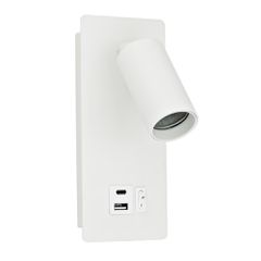 Απλίκα Ανάγνωσης Αλουμινίου Arte Illumina Von GU11 Max 8W με USB Type-C Φ40x80mm Λευκή