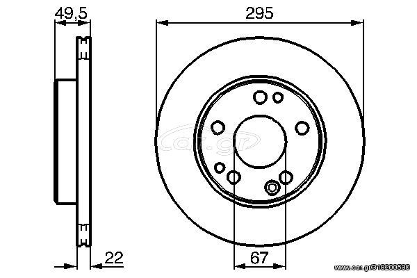 Δισκόπλακα BOSCH 0986478525 για Mercedes-Benz E-Class W124 3000cc 300 E-24 220ps 1988-1992 M 104.980 A1244211512 1244211512