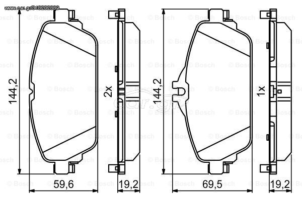 Σετ τακάκια, δισκόφρενα BOSCH 0986494951 για Mercedes-Benz C-Class W205 1900cc C200 D 150ps 2018-Σήμερα OM 654.920 A0004208700 A0084203620 0004208700 0084203620