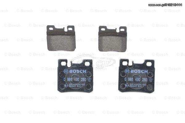 Σετ τακάκια, δισκόφρενα BOSCH 0986490260 για Mercedes-Benz E SW S124 2000cc 200 TE 136ps 1986-1993 M 111.940 A0014200220 A0014201320 A0014207320 A0014209520 A0054201720 0014200220 0014201320 001420732