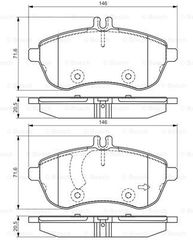 Σετ τακάκια, δισκόφρενα BOSCH 0986495104 για Mercedes-Benz C-Class Coupe C204 1800cc C200 CGI 184ps 2011- M 271.860 A0054200820 A0054200920 A0054201220 A0054201520 A0064207120 A0074205520 A0074205620