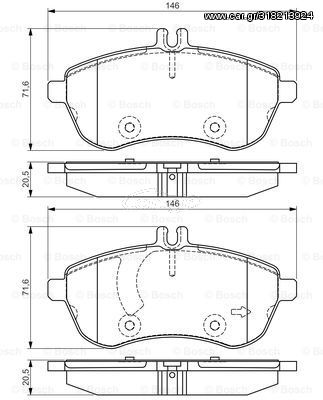 Σετ τακάκια, δισκόφρενα BOSCH 0986495104 για Mercedes-Benz C-Class W204 3000cc C300 4MATIC 231ps 2007-2014 M 272.948 A0054200820 A0054200920 A0054201220 A0054201520 A0064207120 A0074205520 A0074205620