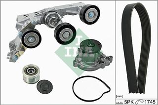 Αντλία νερού + σετ ιμάντων poly-V INA 529015530 για Mercedes-Benz A-Class W169 2000cc A160 CDI 82ps 2004-2012 OM 640.942 0009932096 0009932096 0019933096 0019933096 0019936996 0019936996 0019937796 00