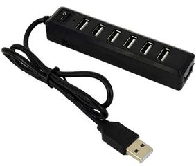 LAMTECH USB HUB 7 PORTS BLACK - (9982017040501)