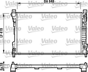 Ψυγείο, ψύξη κινητήρα VALEO 732740 για Mercedes-Benz C-Class SW S203 2000cc C180 129ps 2001-2002 M 111.951 2035000403 2035001103