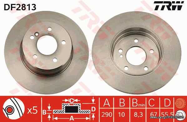 Δισκόπλακα TRW DF2813 για Mercedes-Benz C-Class Coupe CL203 2300cc C230 Kompress 2001-2002 M 111.981 210423101264 2104230612 A1244231112 A2104230312 A210423101264 1244231112 A2104230612 A2104231012 A2