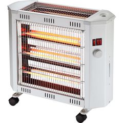 Θερμάστρα Χαλαζία 2400W Λευκή με Ανεμιστήρα, Υγραντήρα & Θερμοστάτη – 3 Ταχύτητες, ροδάκια & κάλυψη έως 25m²