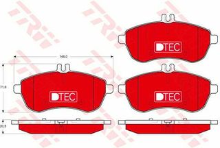 Σετ τακάκια, δισκόφρενα TRW GDB1736DTE για Mercedes-Benz C-Class SW S204 1800cc C180 Kompressor 1 2007-2014 M 271.952 A0054200820 A0074205620 A0074209220 0054200920 A0054200920 0064207120 A0074205520