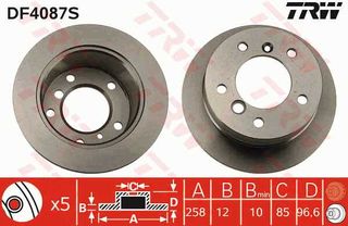 Δισκόπλακα VECTOR VD1134S για Mercedes-Benz Sprinter Van 2300cc 143ps 1995-2006 M 111.979 2D0501203 2D0501206 2D0501206B 2D0501206A 2D0501204 2D0501205C 2D0501205B 2D0501205 A901423101264 901423081204