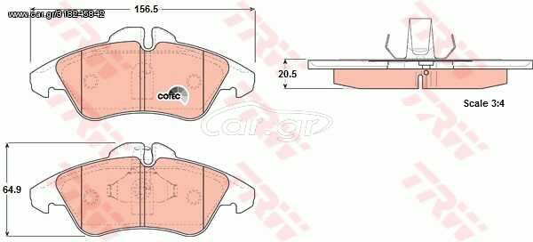 Σετ τακάκια, δισκόφρενα VECTOR VP1220 για Mercedes-Benz Sprinter Van 2100cc D 82ps 2000-2006 OM 611.987 A0044205520 0024203920 0044205520 0084204220 A0024209920 A0084204220 A0024203920 0024209920 2D06