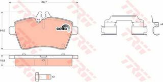 Σετ τακάκια, δισκόφρενα VECTOR VP1630 για Mercedes-Benz A-Class W169 2000cc A180 CDI 109ps 2004-2012 OM 640.940 1694200720 1694200320 1694202020 A1694200920 A1694202020 A1694200720 1694201320 A1694201