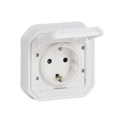 Πρίζα σούκο 16Α LEGRAND σειρά Plexo ασφαλείας IP44 πλήρης χωνευτή με νύχια σε λευκό χρώμα