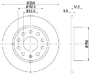 ΔΙΣΚΟΠΛΑΚΑ ΟΠΙΣ GOLF 04- 1K0-615-601-K-PAG