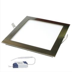 LED Panel Slim Χωνευτό Τετράγωνο 8W ενδιάμεσο φως 4000K 500lm IP44 Νίκελ Ματ