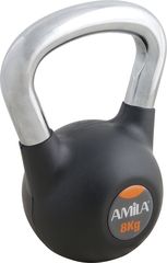 Amilla Kettlebell με Επένδυση Λαστίχου και Λαβή Χρωμίου 8kg (44496)